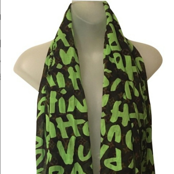 Louis Vuitton, Accessories, Louis Vuitton Stephen Sprouse Graffiti Scarf  Wrap Cashmere And Silk Authentic